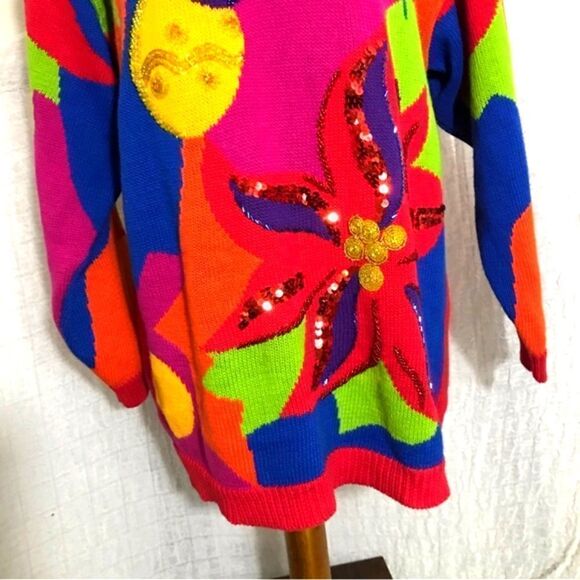I.B. Diffusion VTG Original 90's Colorful Sweater Size Small - Picture 2 of 9